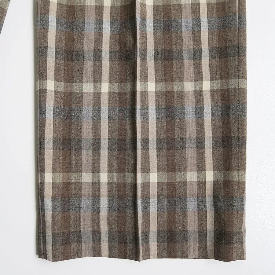 Super Fine Tropical Wool Check Two-Tuck Slacks