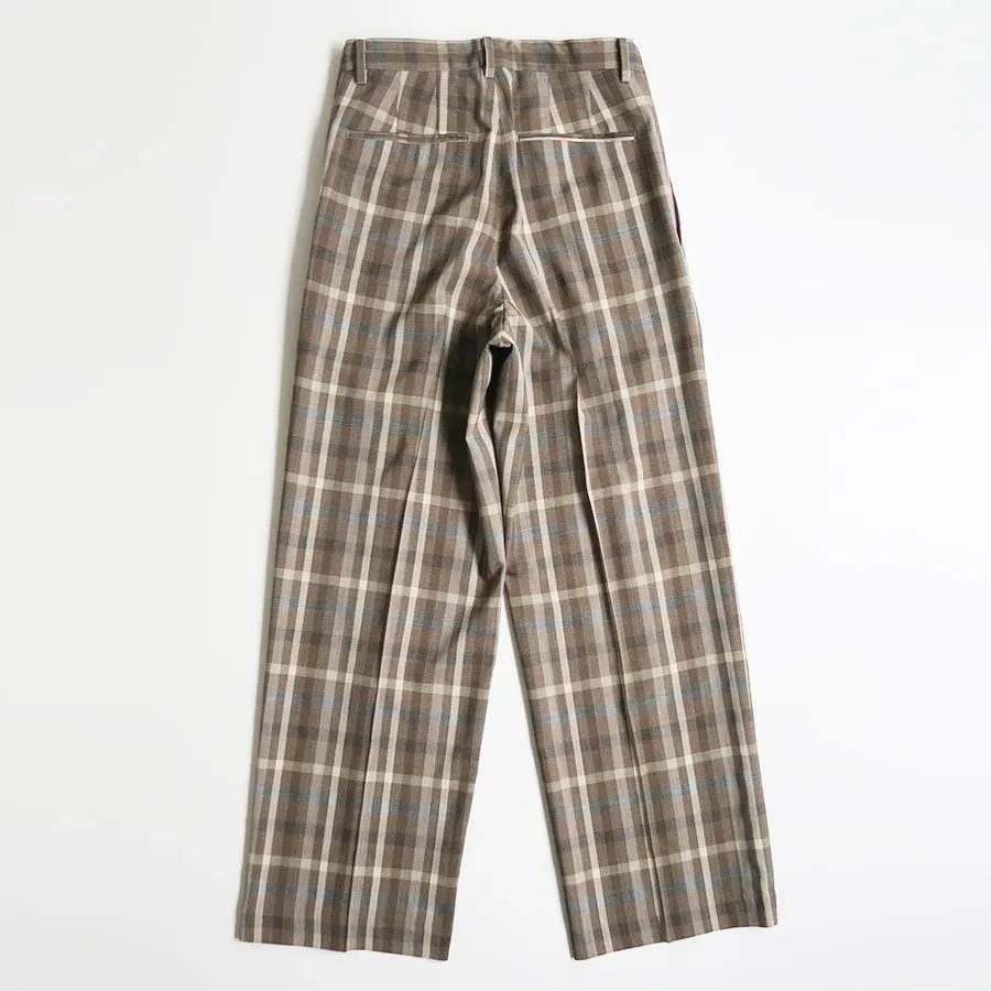 Super Fine Tropical Wool Check Two-Tuck Slacks