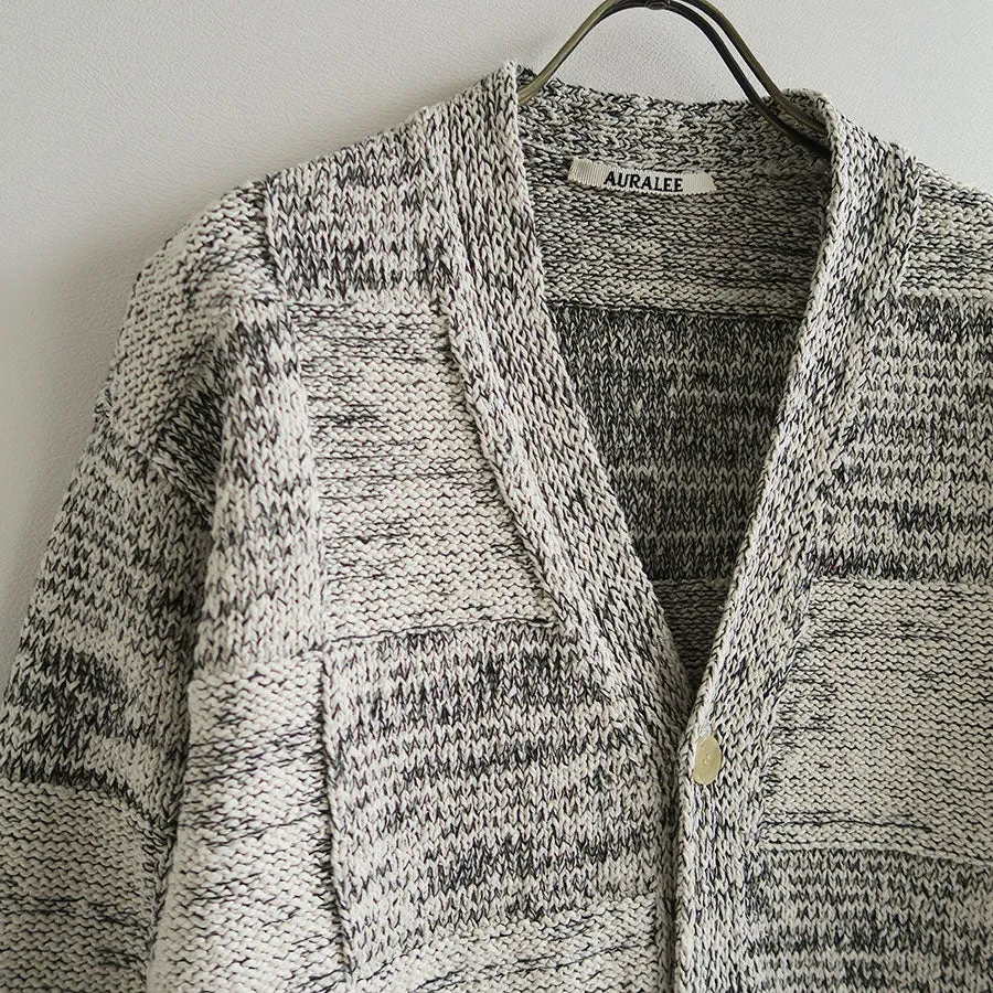 Structured Cotton Linen Panel Knit Cardigan