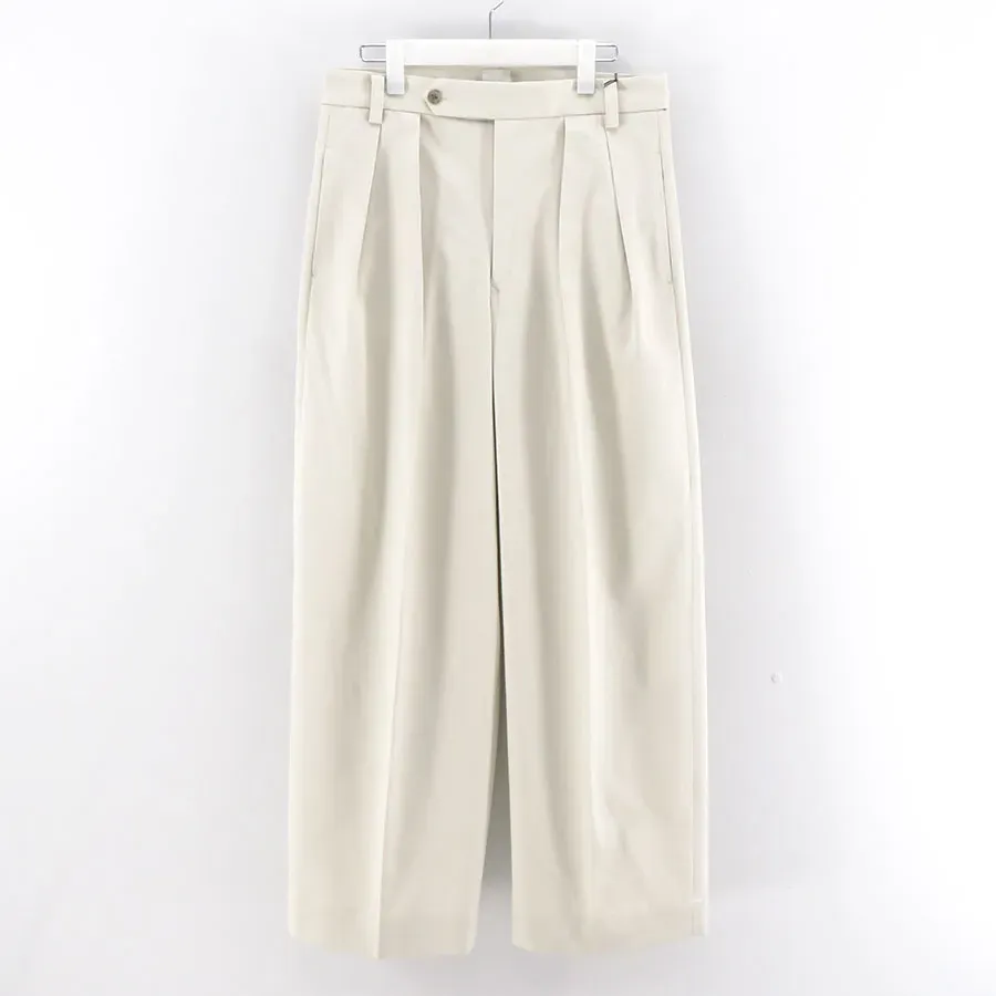 Cotton Gaba 2Tuck Wide Slacks