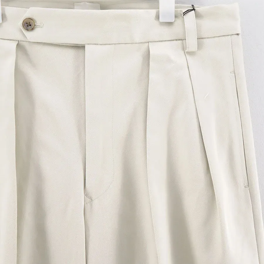 Cotton Gaba 2Tuck Wide Slacks