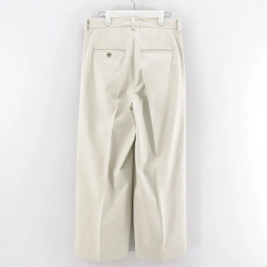 Cotton Gaba 2Tuck Wide Slacks
