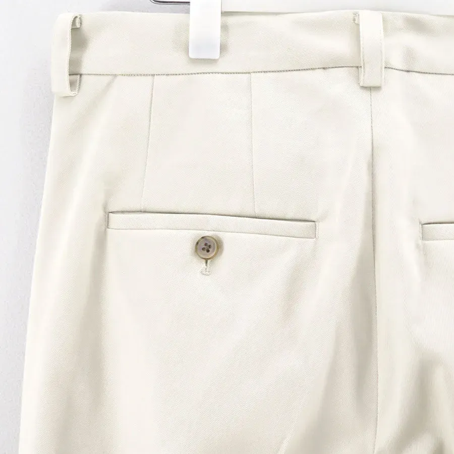 Cotton Gaba 2Tuck Wide Slacks