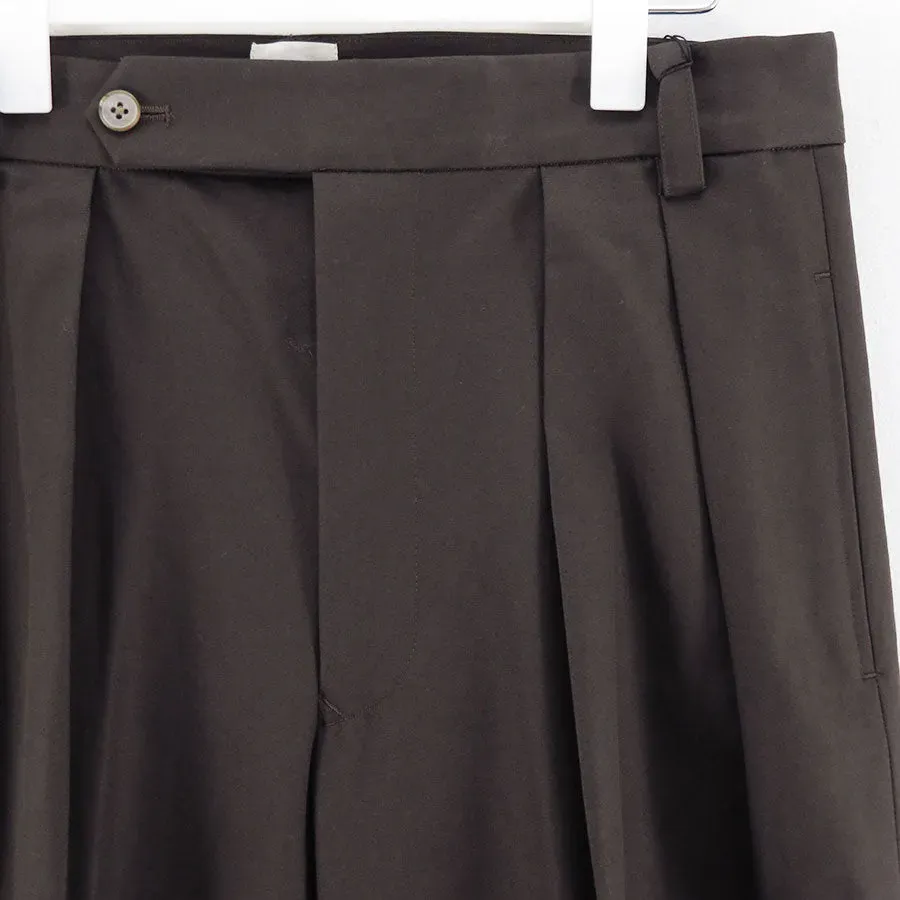 Cotton Gaba 2Tuck Wide Slacks