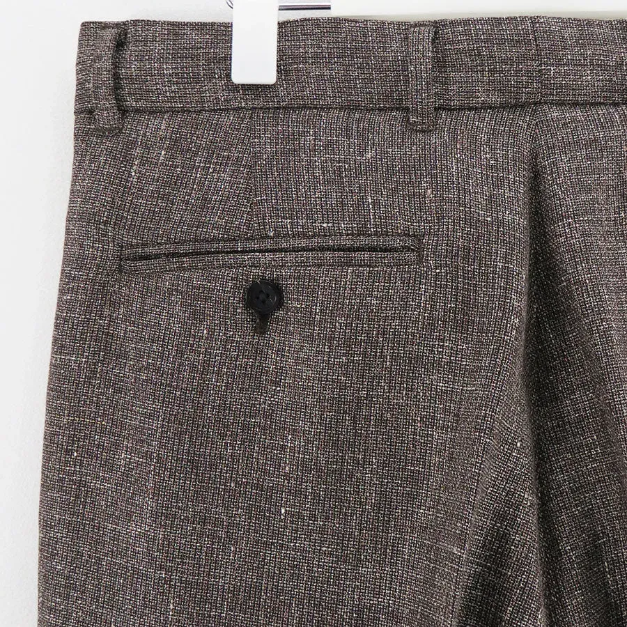 Wool Linen 1Tuck Slacks