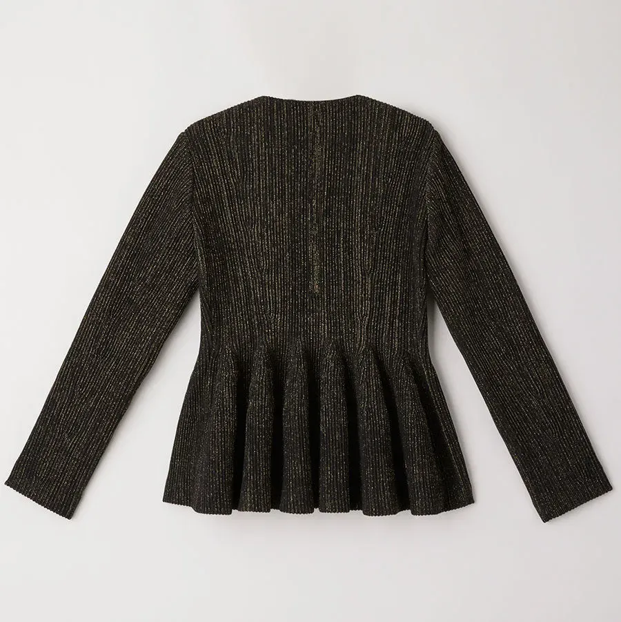 Hypha Glitter Collarless Zip Jacket