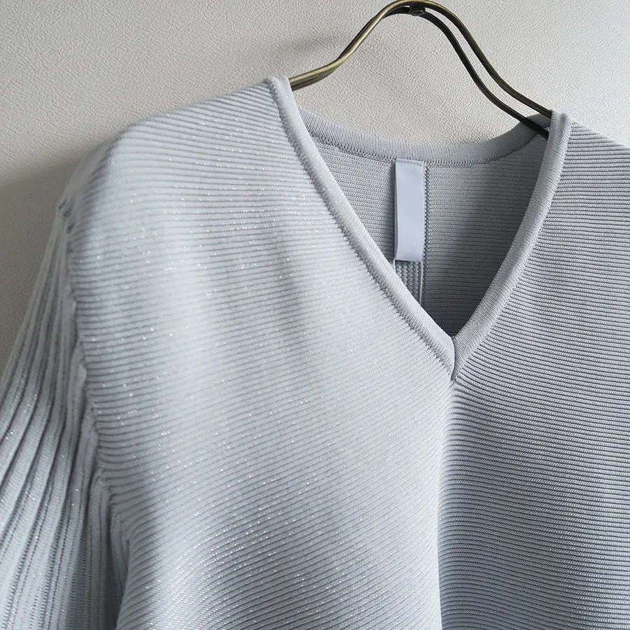 Pottery Swell Glitter Short Bell Sleeve Flare Dress