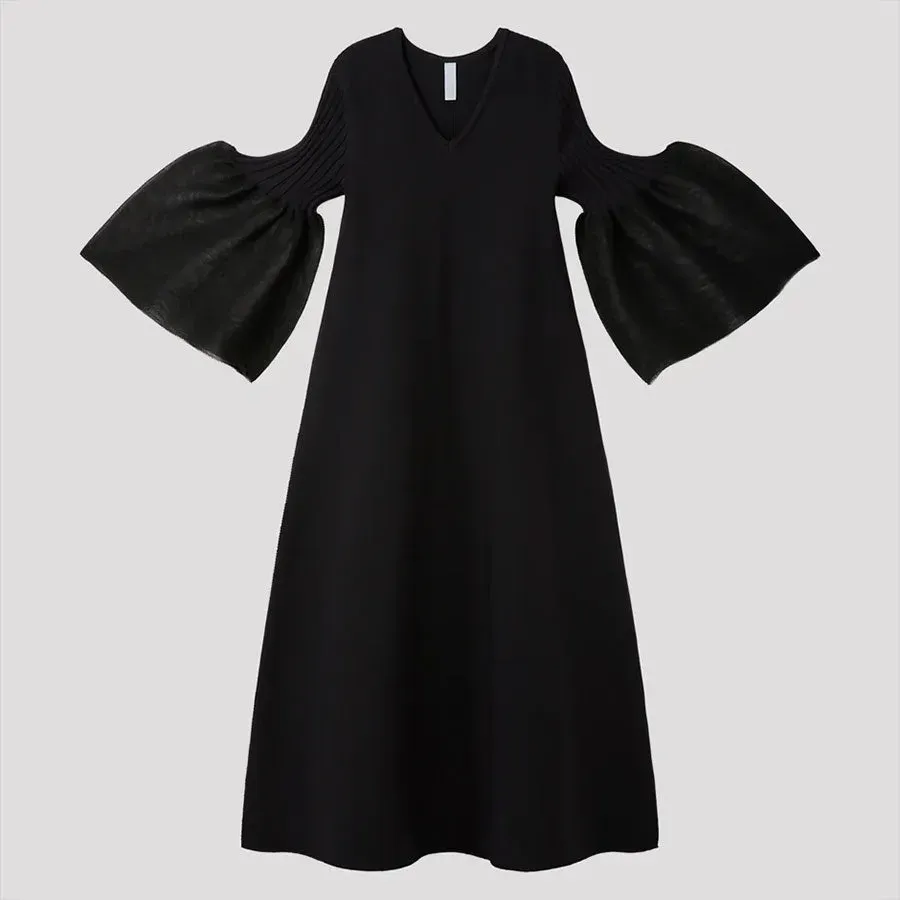 Pottery Lucent Long Bell Sleeve Flare Dress