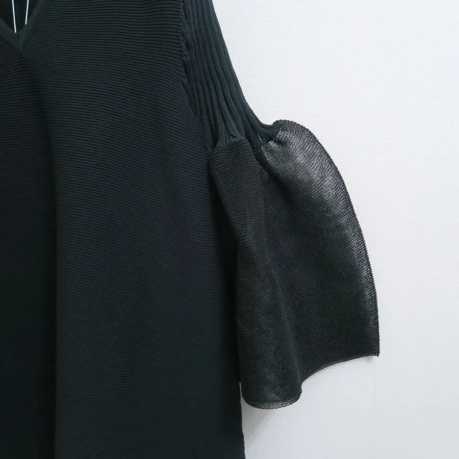 Pottery Lucent Long Bell Sleeve Flare Dress