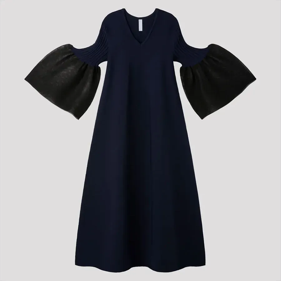 Pottery Lucent Long Bell Sleeve Flare Dress