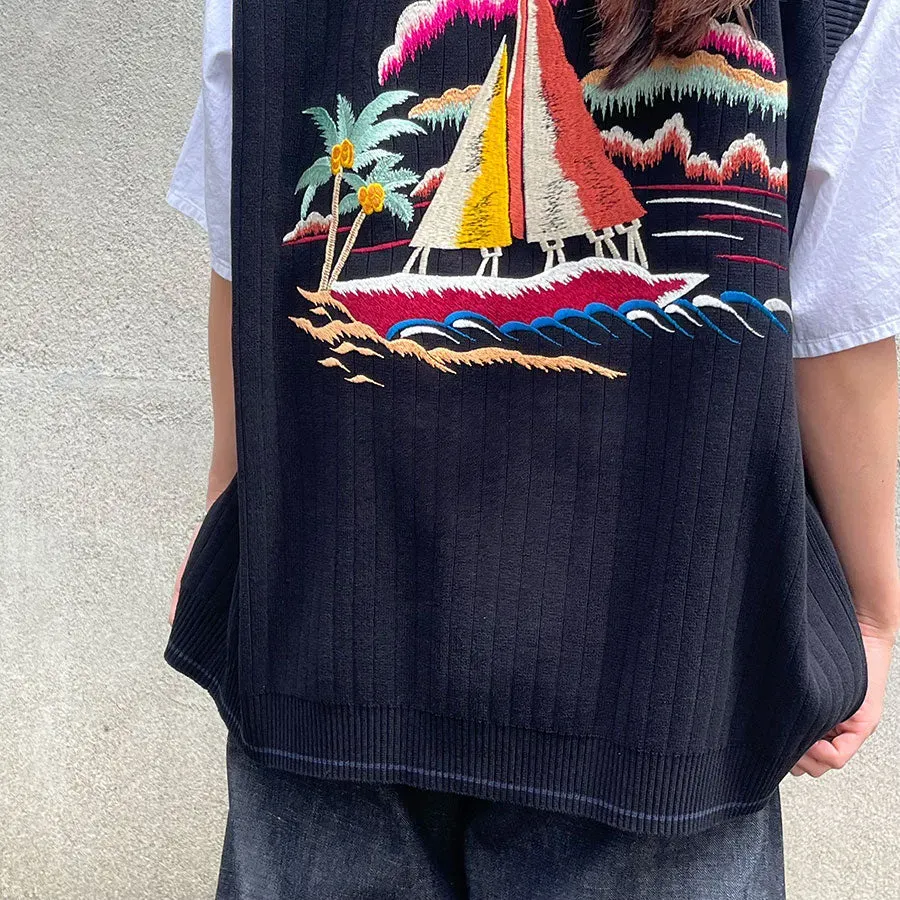Zip Up Knit Vest Hawaii