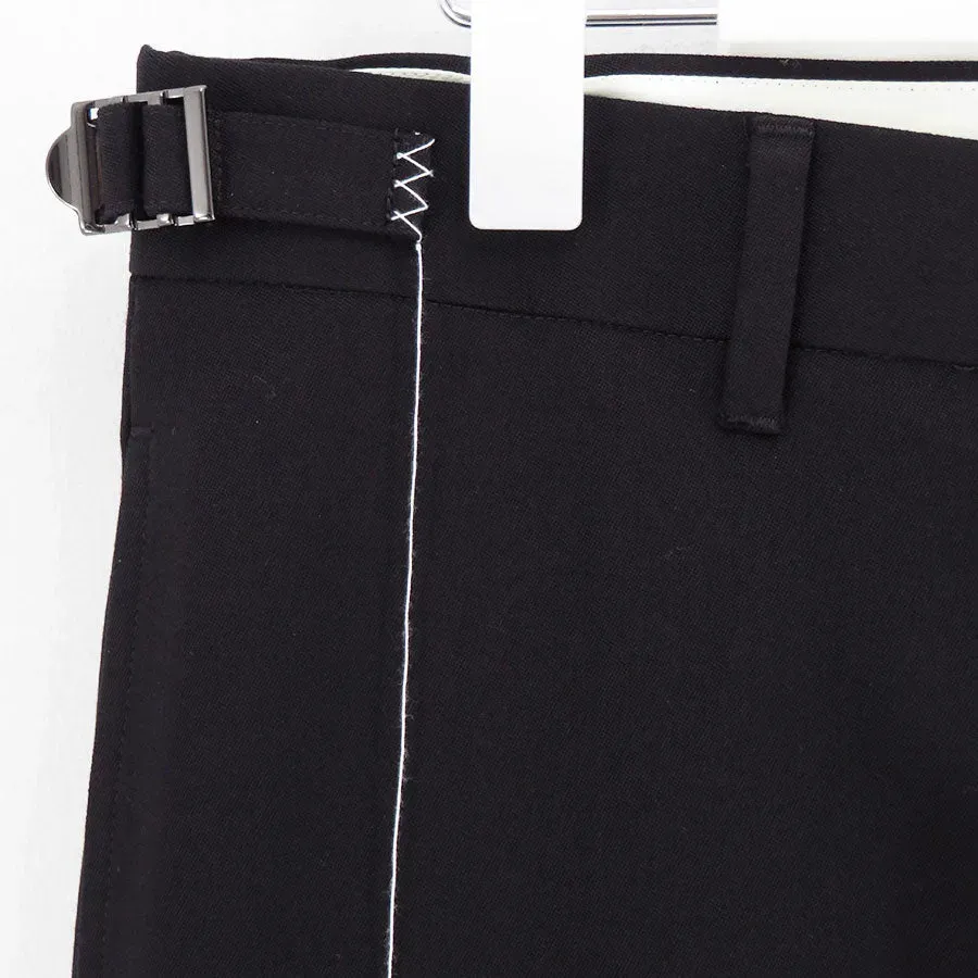 ”Hand Stich”Roll Up Straight Slacks