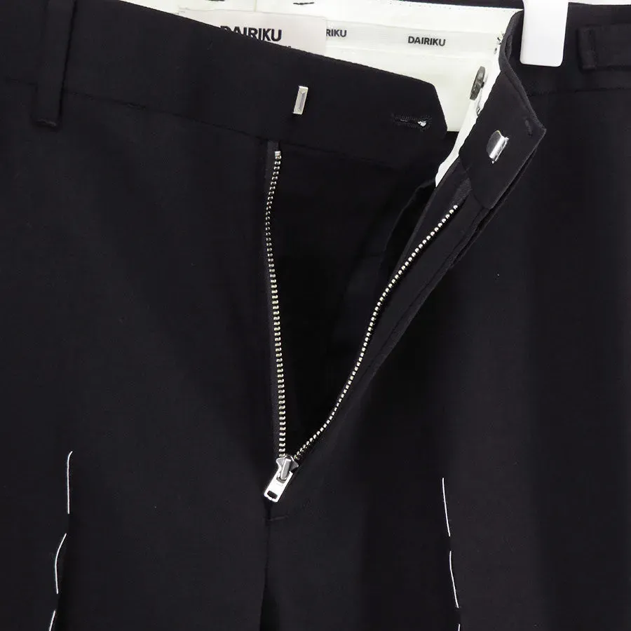 ”Hand Stich”Roll Up Straight Slacks