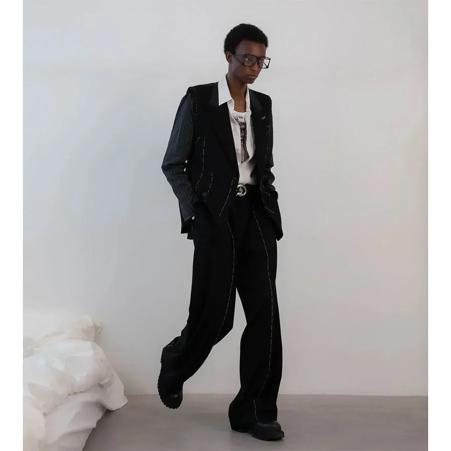 ”Hand Stich”Dress Wide Slacks