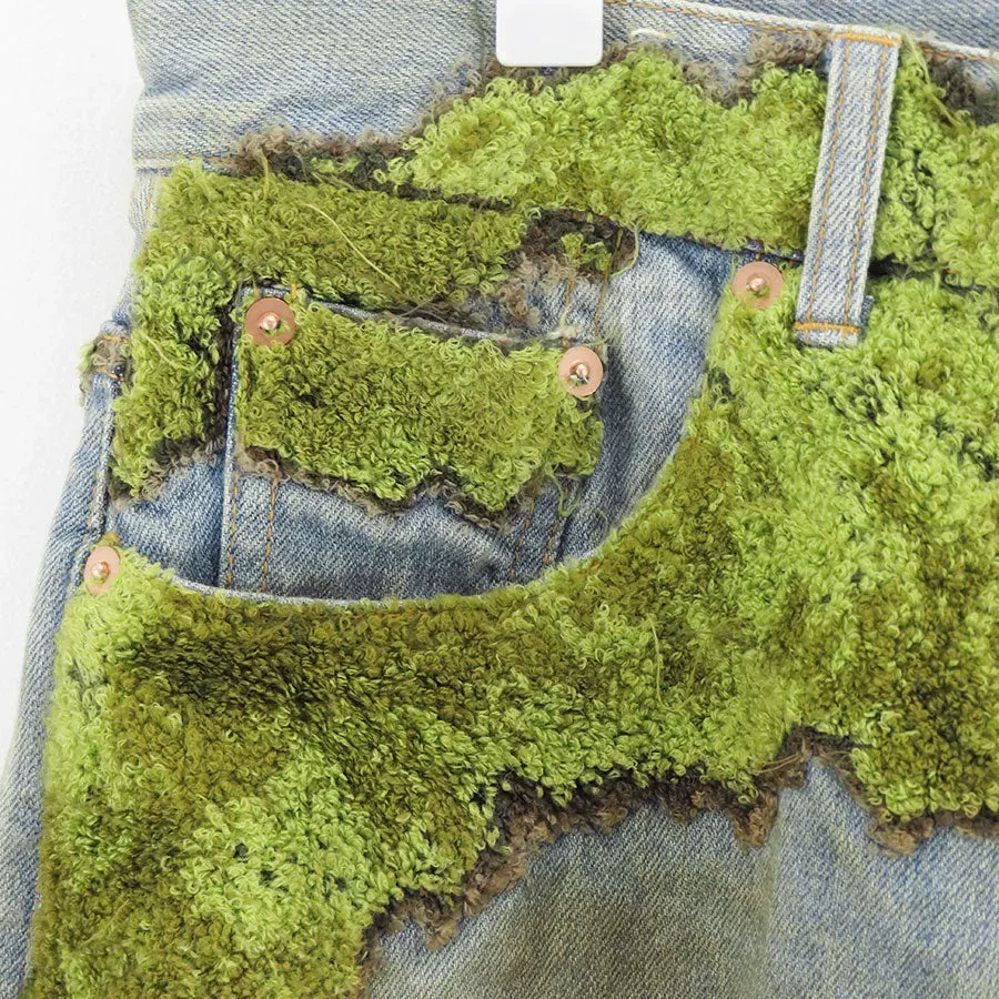Moss-Grown Wood Denim Pants