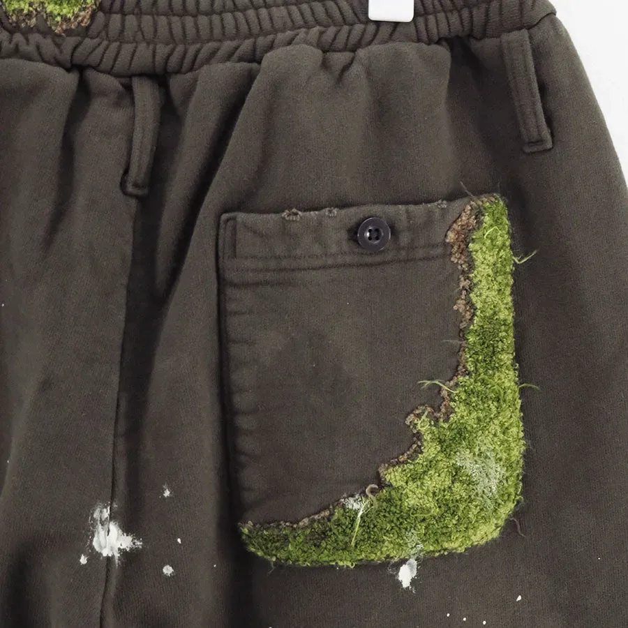 Moss-Grown Embroidery Sweat Pants