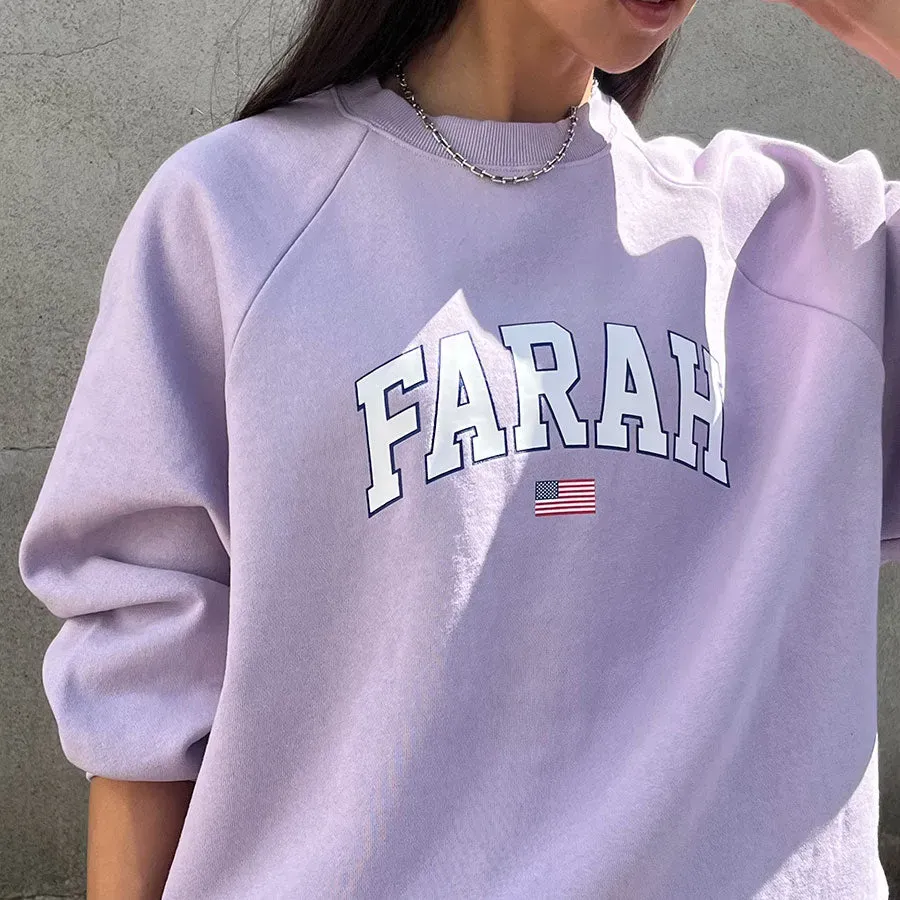 Printed Graphic Crewneck Sweatshirt College Logo