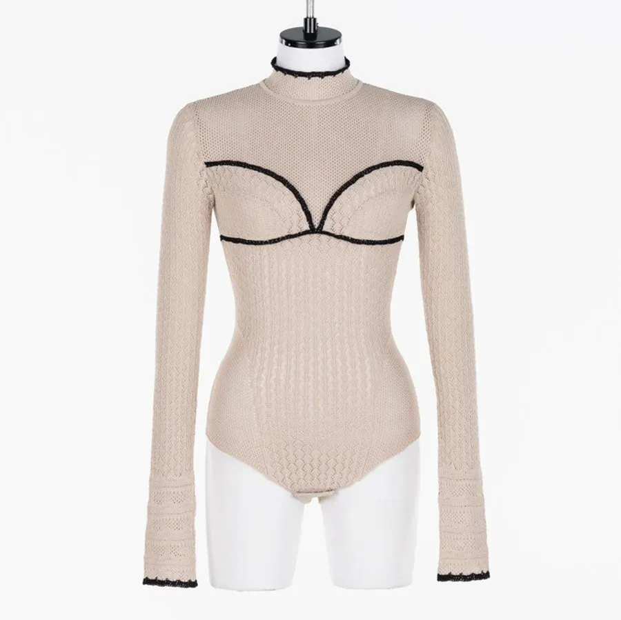 Lace-Knit Bodysuit