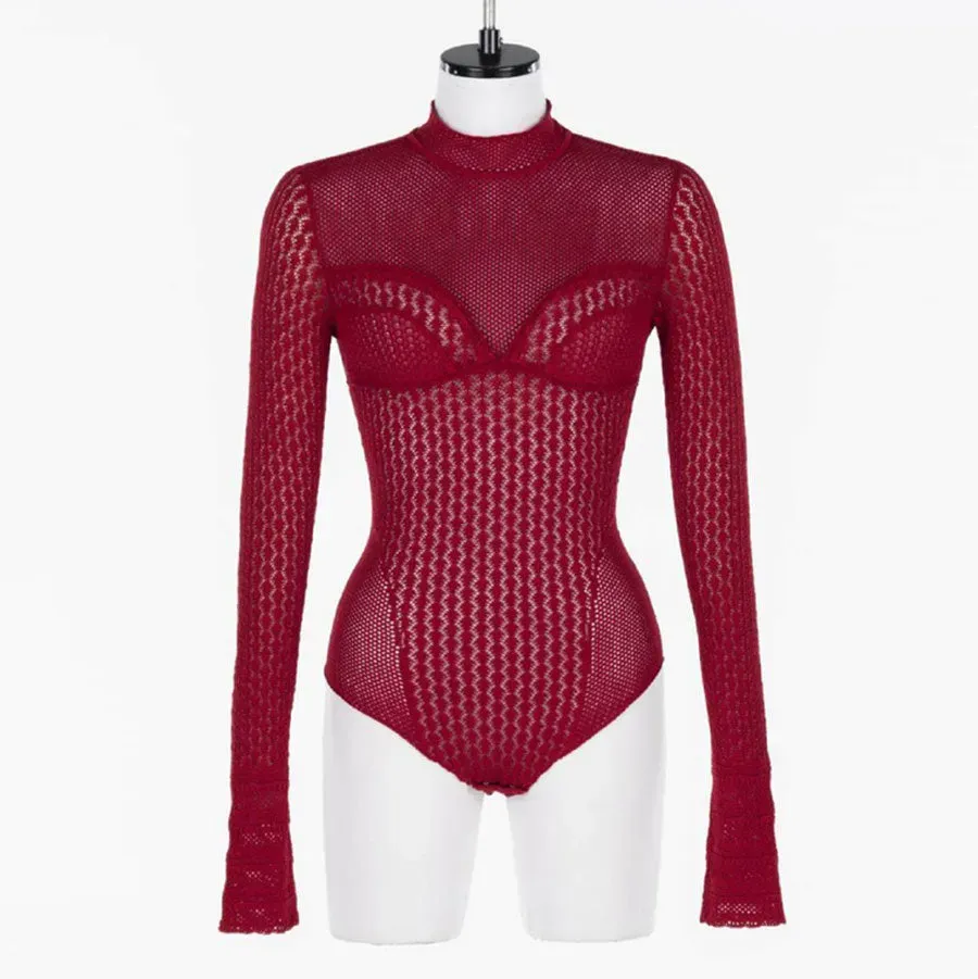 Lace-Knit Bodysuit