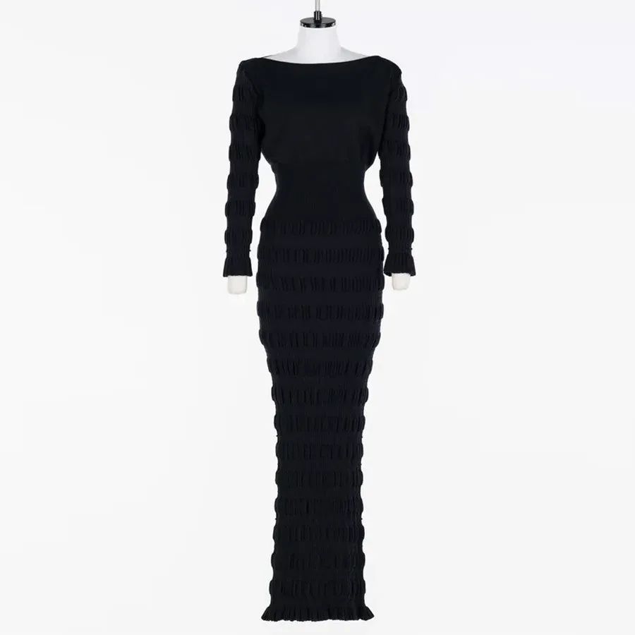 Stripe Knit Long Dress