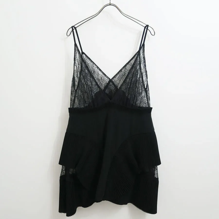 Pleated Mini Slip Dress