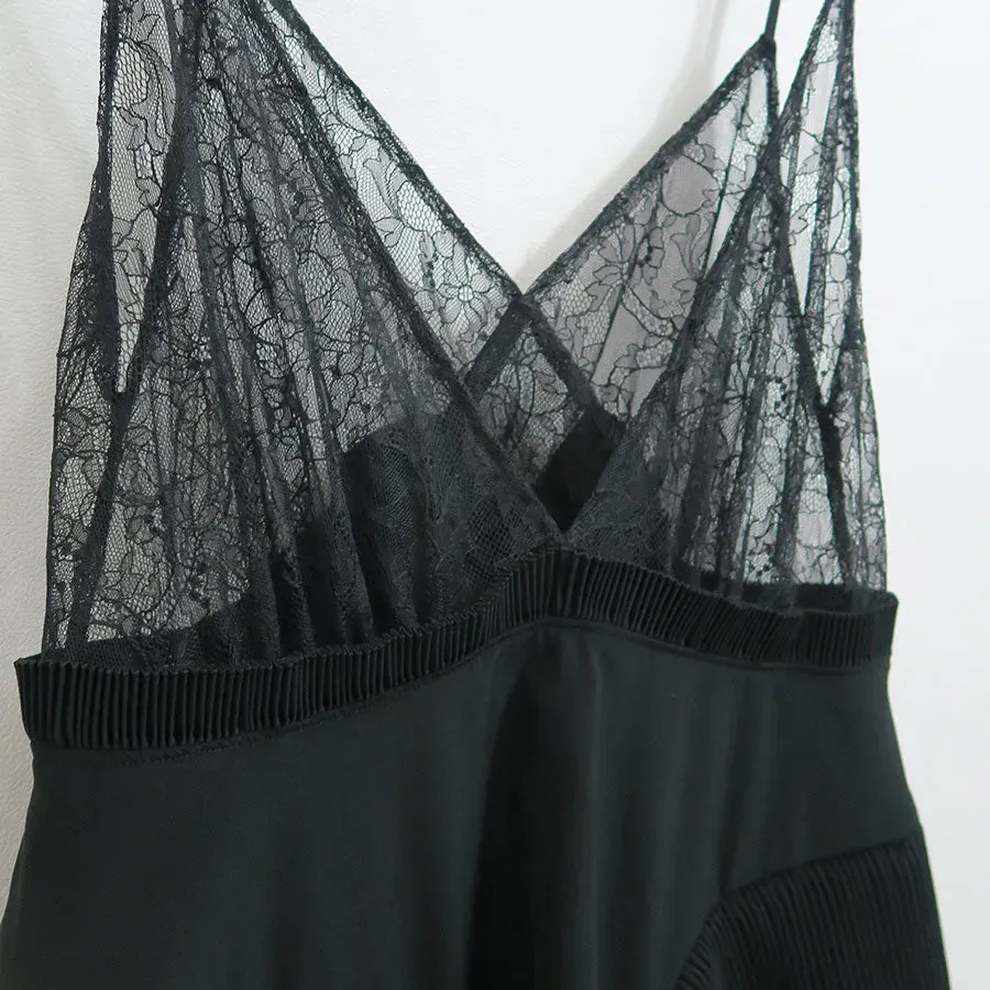 Pleated Mini Slip Dress