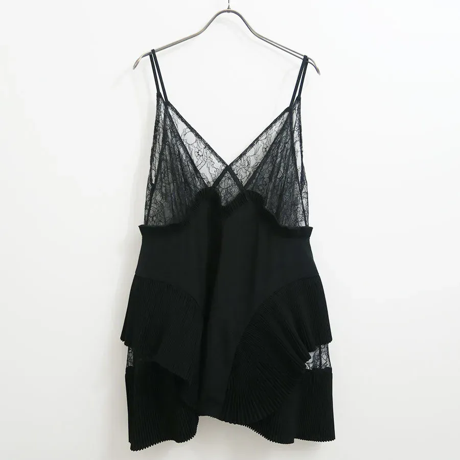 Pleated Mini Slip Dress