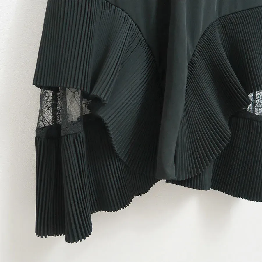 Pleated Mini Slip Dress