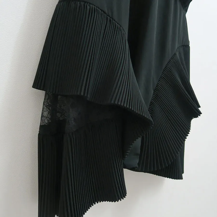 Pleated Mini Slip Dress