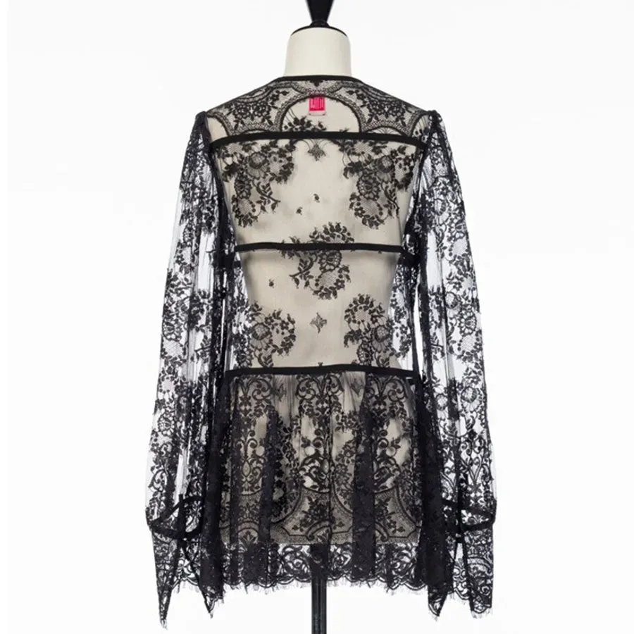 Lace Gathered Blouse