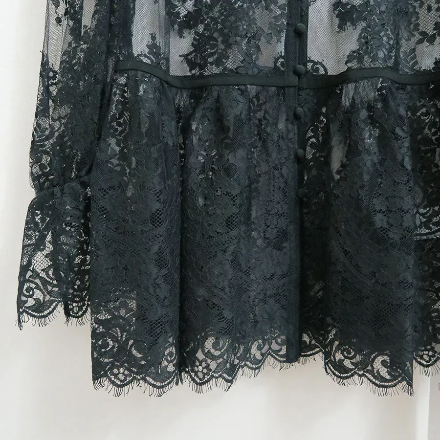 Lace Gathered Blouse