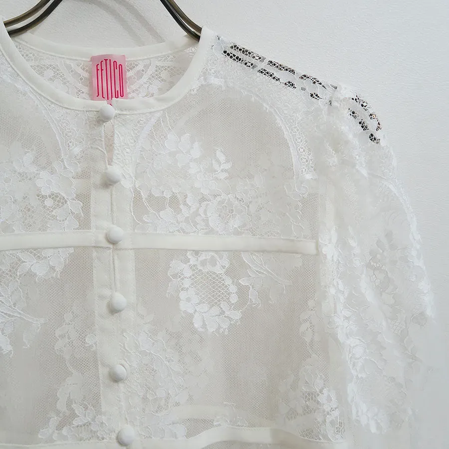 Lace Gathered Blouse