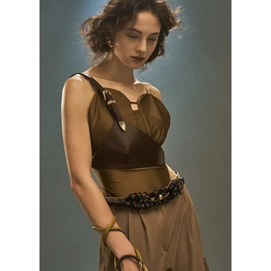 Leather Half Bra