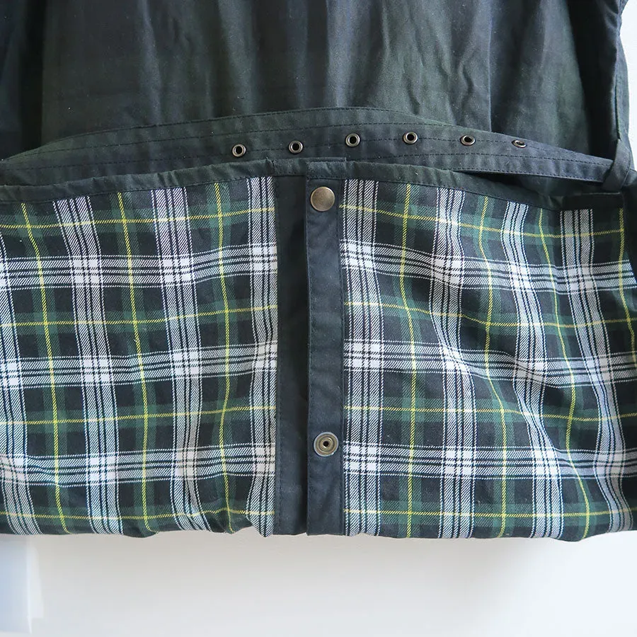Oiled Tartan Plaid Sleeveless Hunter Coat