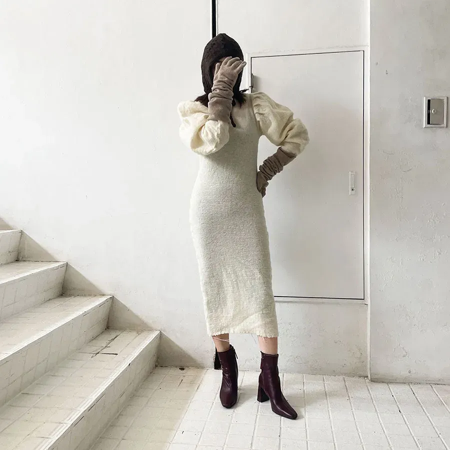Gauze Plaid Midi Dress