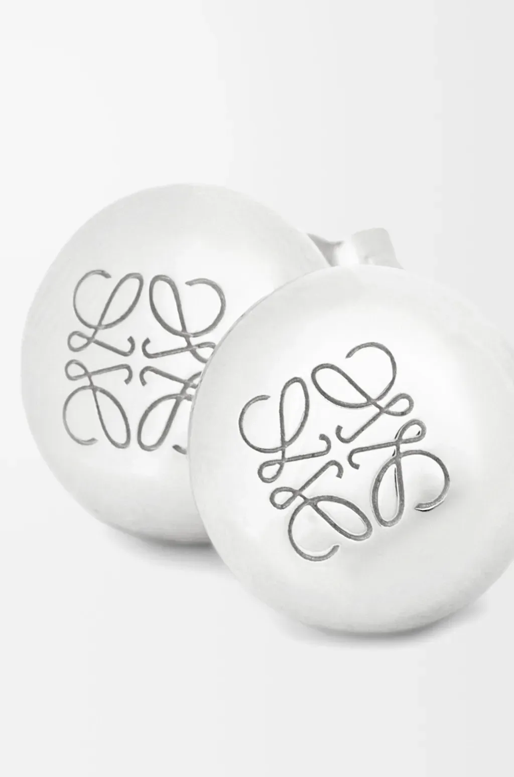 Anagram Pebble Stud Earrings In Sterling Silver