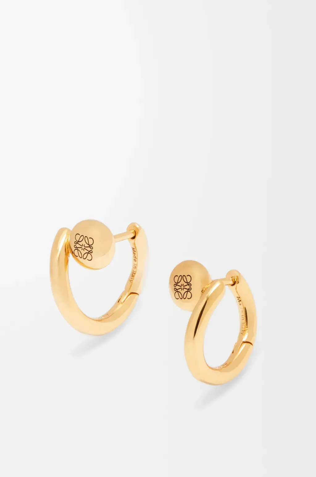 Anagram Pebble Mini Hoop Earrings In Sterling Silver