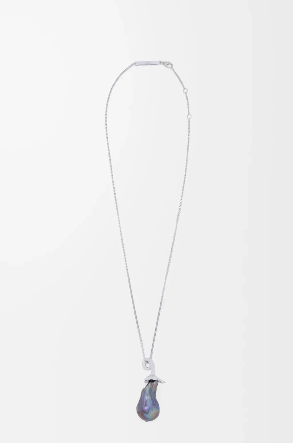 Aubergine Necklace In Sterling Silver And Pearl