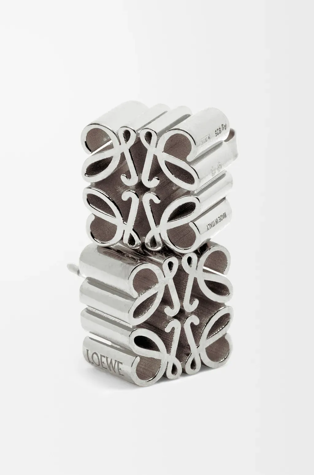 Anagram Stud Earrings In Sterling Silver