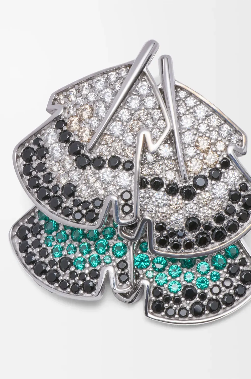 Feather Earrings In Sterling Silver And Crystals
