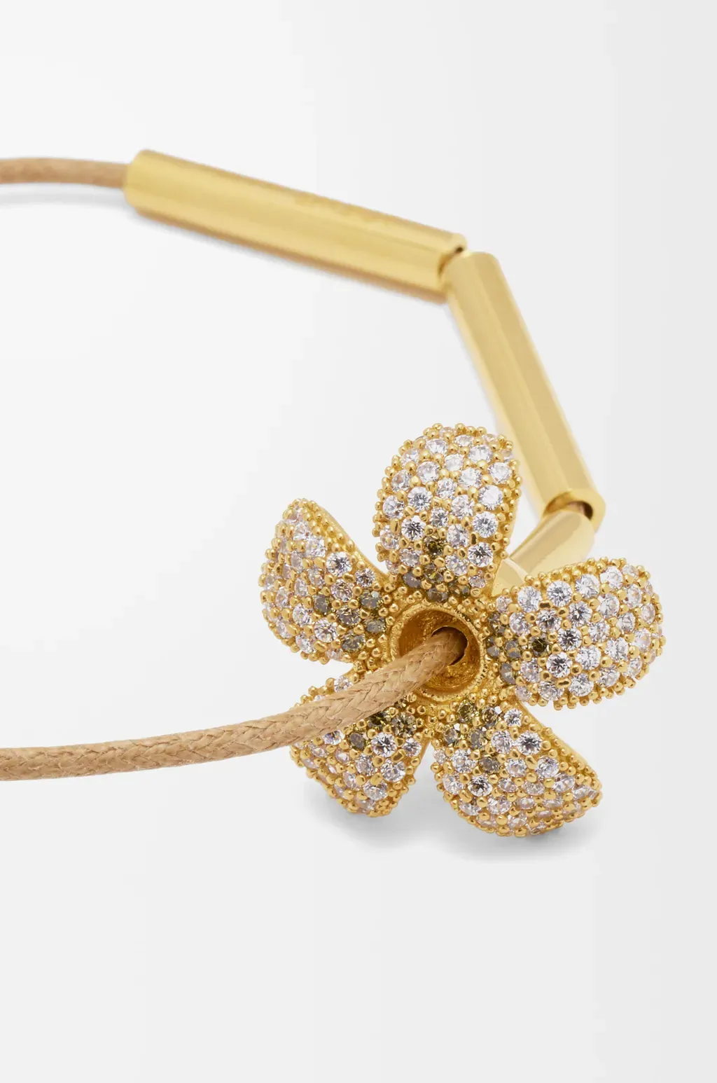 Flor Necklace In Sterling Silver And Crystals
