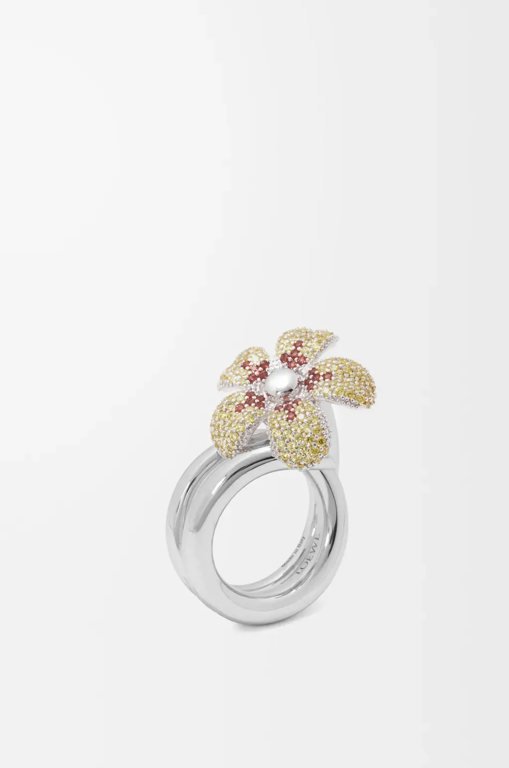 Flor Ring In Sterling Silver And Crystals