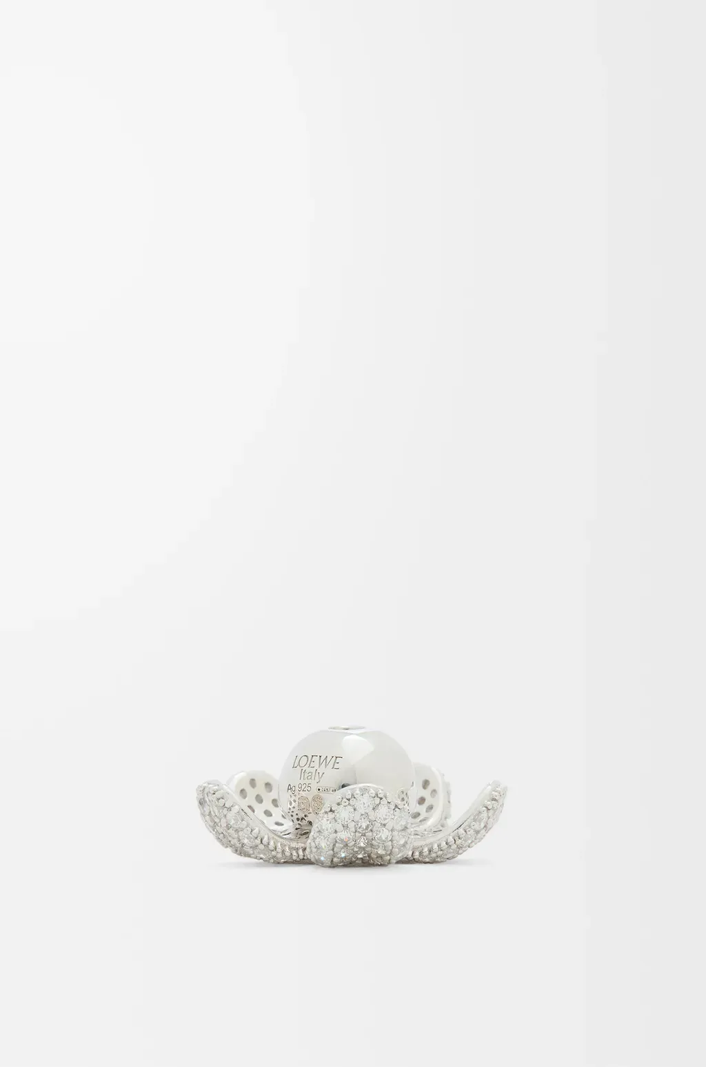Flower Hat Pendant In Sterling Silver And Crystals