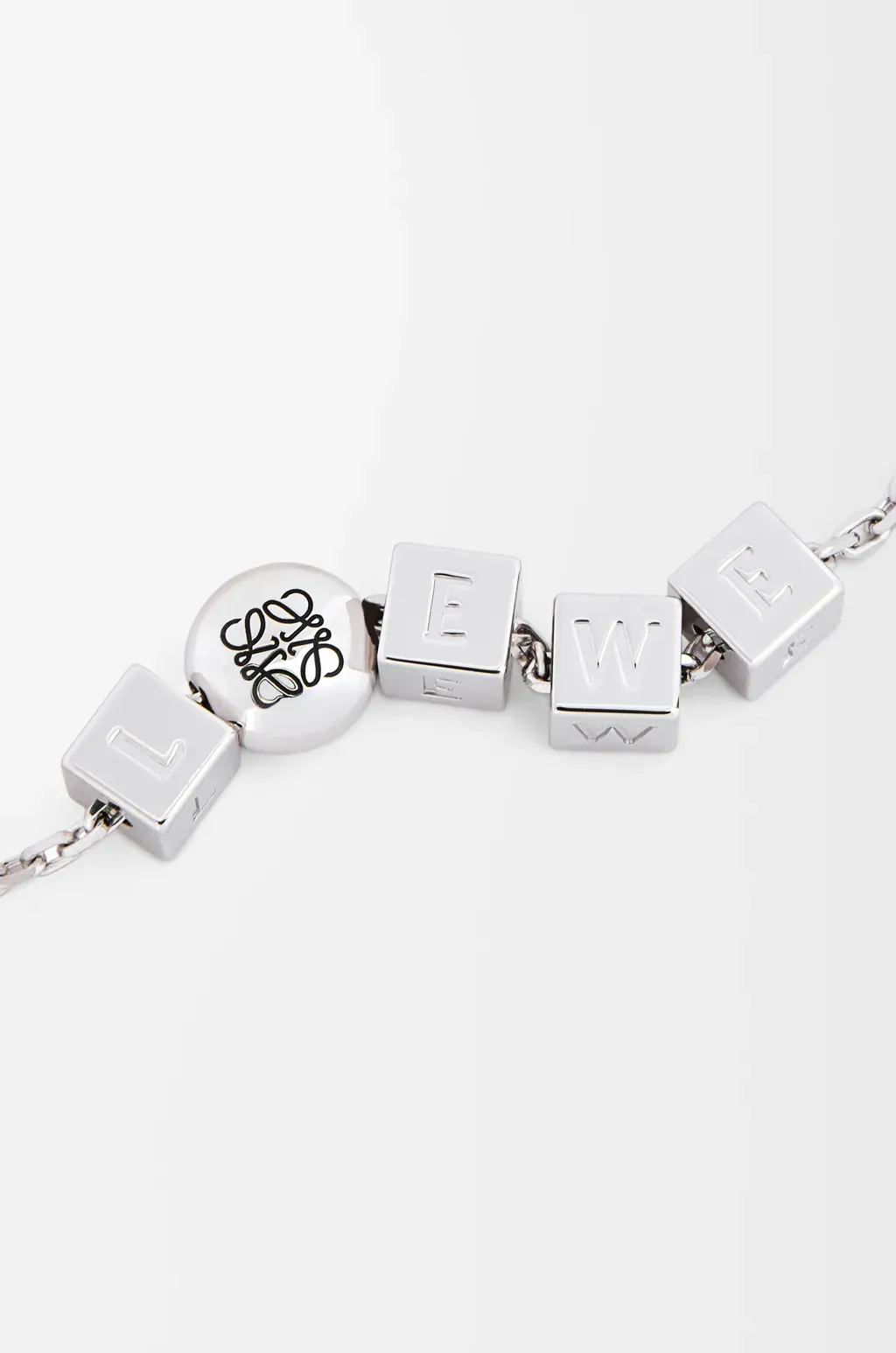 Pebble Cube Necklace In Sterling Silver