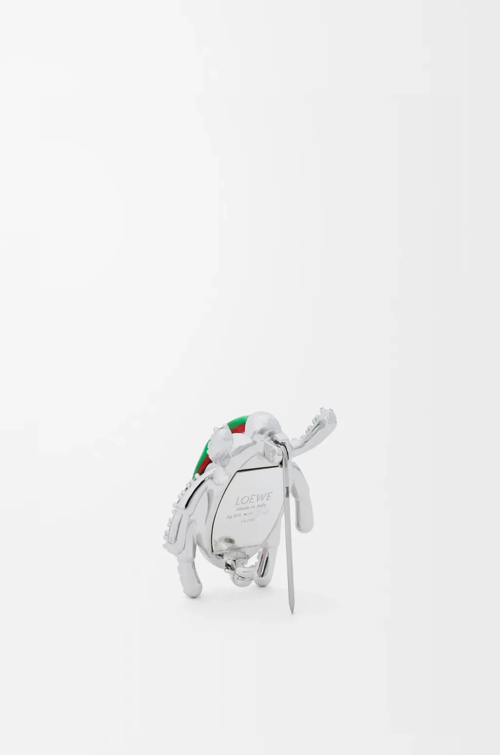 Scarabeo Brooch In Sterling Silver And Enamel
