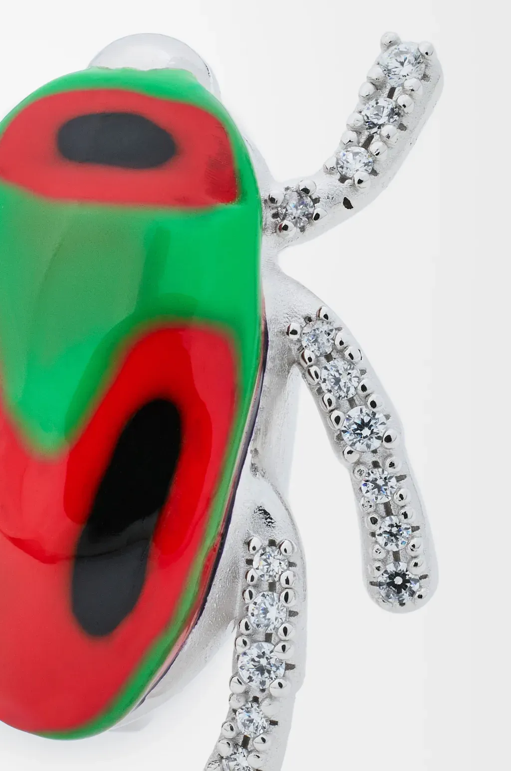 Scarabeo Brooch In Sterling Silver And Enamel