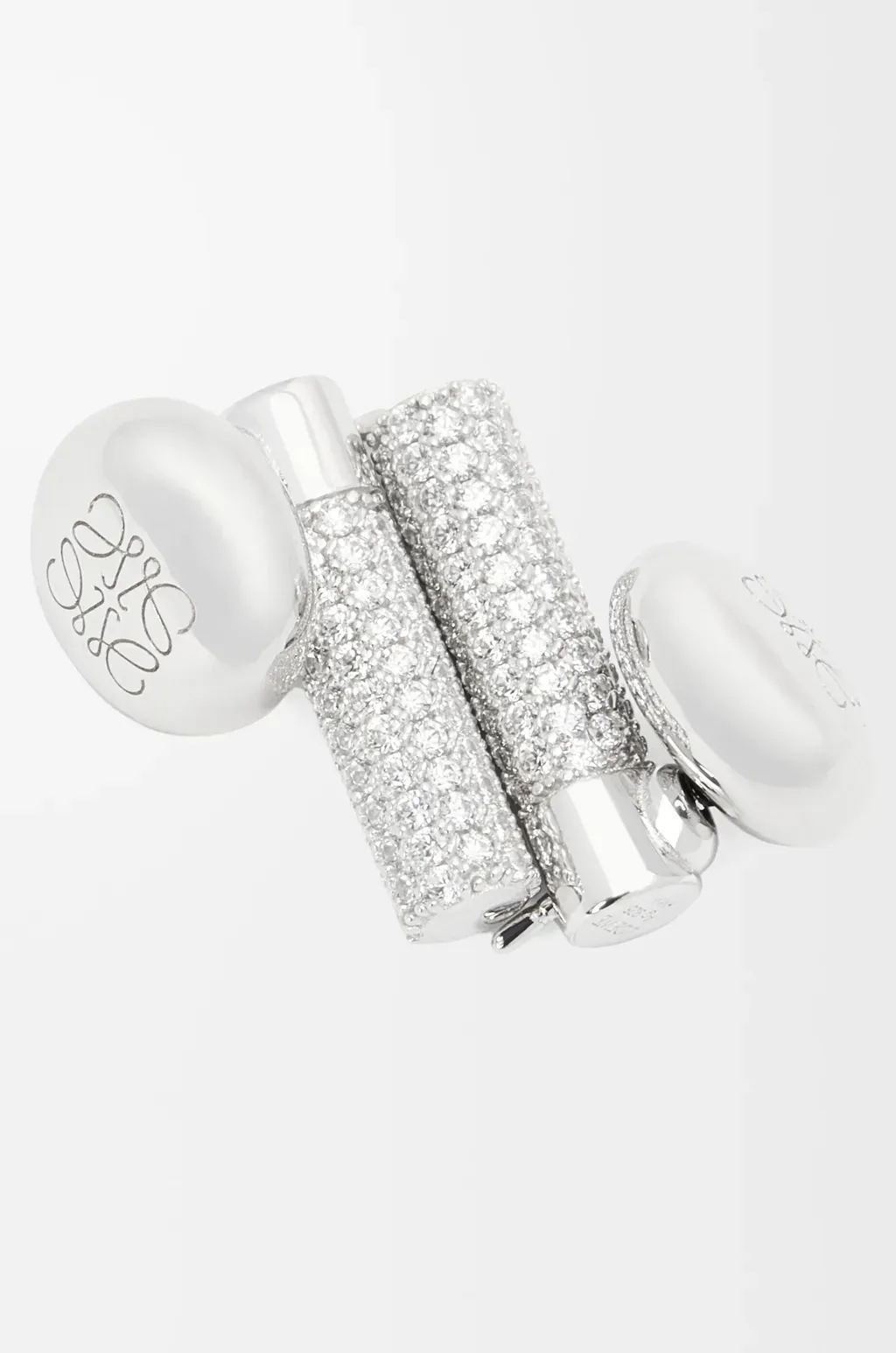 Pebble Stud Earrings In Sterling Silver And Crystals