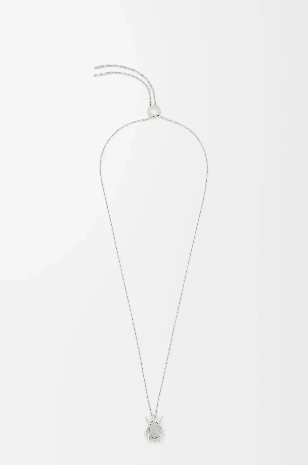 Scarabeo Necklace In Sterling Silver, Enamel And Crystal