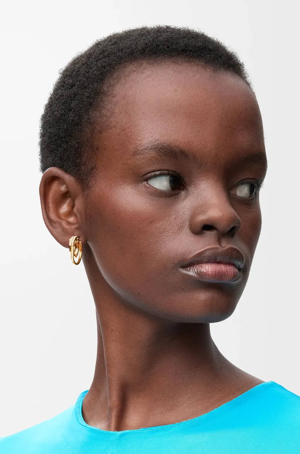 Stacked Hoop Earrings In Sterling Silver And Crystals