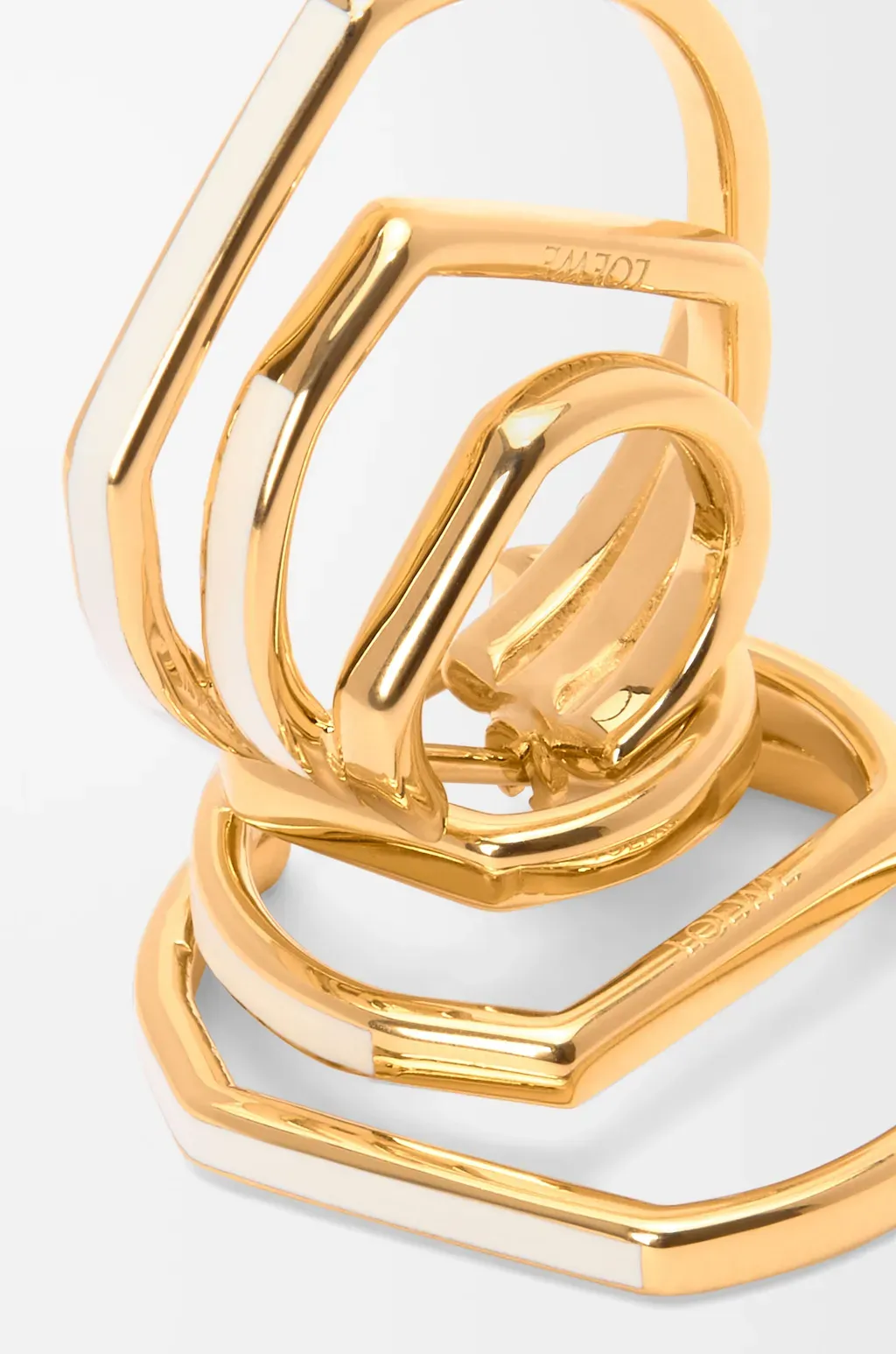 Stacked Hoop Earrings In Sterling Silver And Enamel